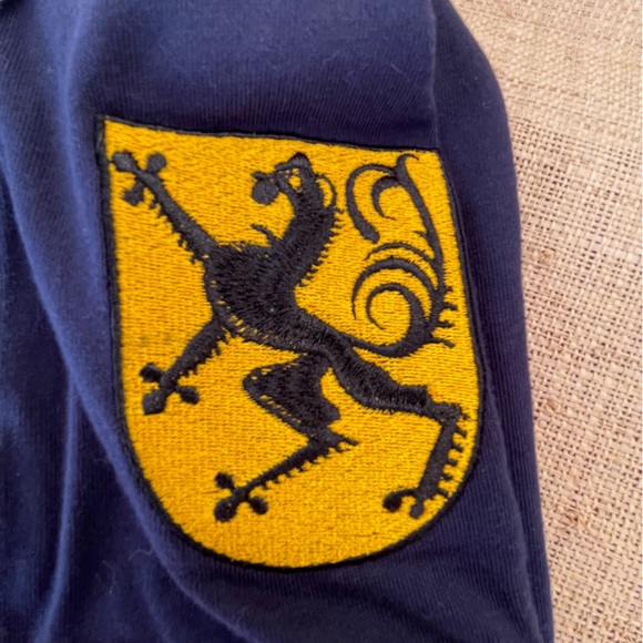 MOMA NY heraldic long sleeved Rugby Shirt, navy + gold. NWT - Picture 4 of 4